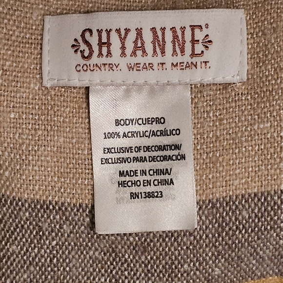 Shyanne Country Wear Neutral Striped Cape Shawl Knit Cardigan Womens Boho Chic - Picture 5 of 5